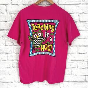 Teaching is a Hoot Pink Tee